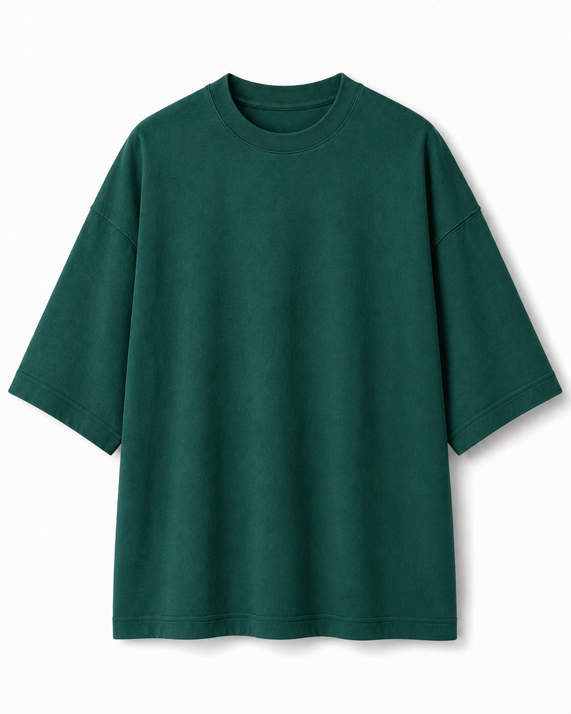 Plain Drop Shoulder Oversized Tee – Olive Green Flatlay